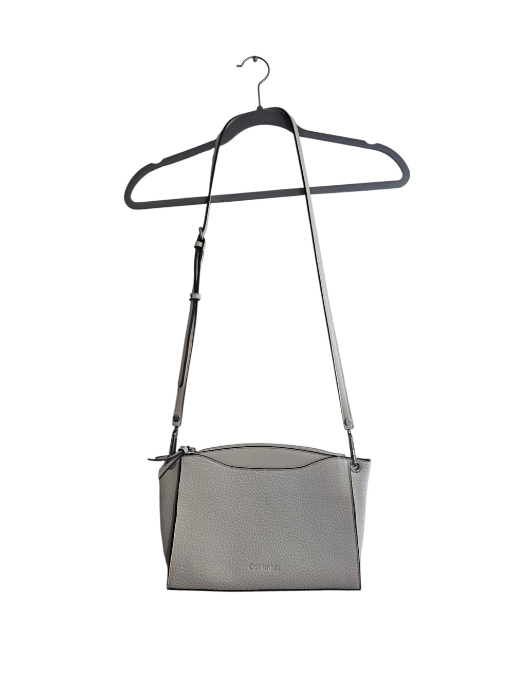 Calvin Klein Purse pebbled textured surface in white black Trim Crossbody Bag